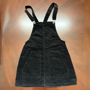 Black Corduroy Overall Dress